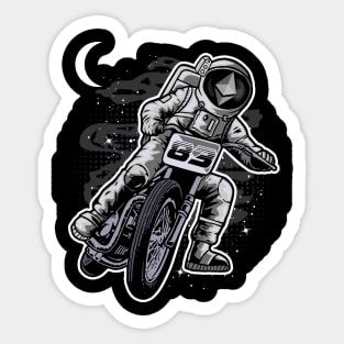 Astronaut Motorbike Ethereum Crypto ETH Coin To The Moon Crypto Token Cryptocurrency Wallet Birthday Gift For Men Women Kids Sticker